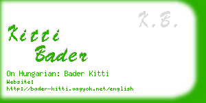 kitti bader business card